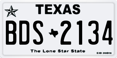 TX license plate BDS2134
