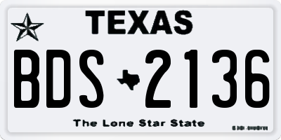 TX license plate BDS2136