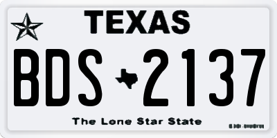 TX license plate BDS2137