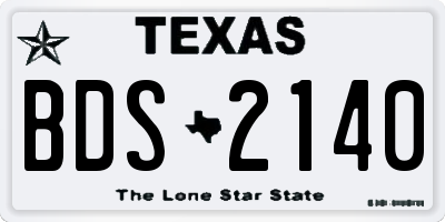 TX license plate BDS2140