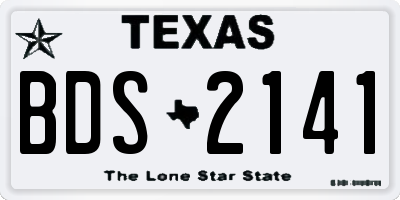 TX license plate BDS2141