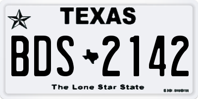 TX license plate BDS2142