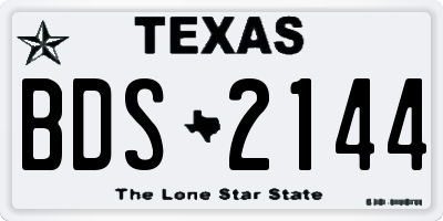 TX license plate BDS2144