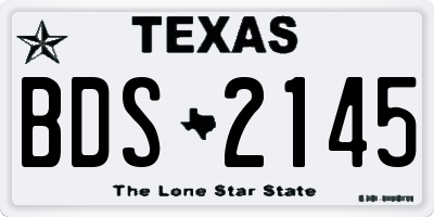 TX license plate BDS2145