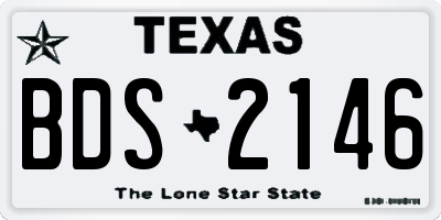 TX license plate BDS2146