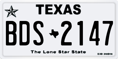 TX license plate BDS2147