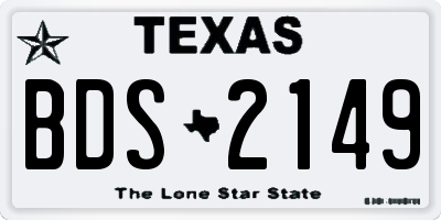 TX license plate BDS2149