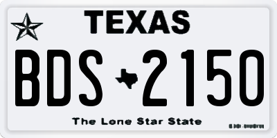 TX license plate BDS2150