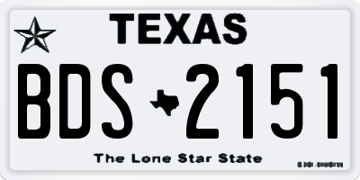 TX license plate BDS2151
