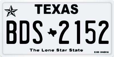 TX license plate BDS2152