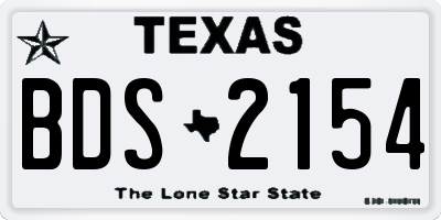 TX license plate BDS2154