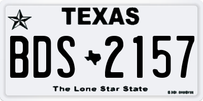 TX license plate BDS2157