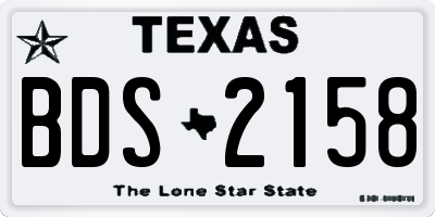 TX license plate BDS2158