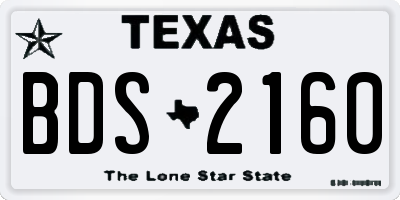 TX license plate BDS2160