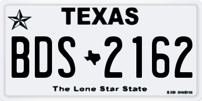 TX license plate BDS2162