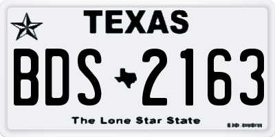 TX license plate BDS2163