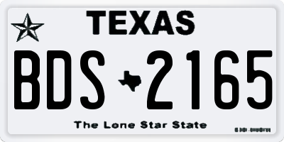TX license plate BDS2165