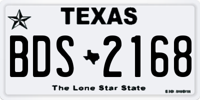 TX license plate BDS2168