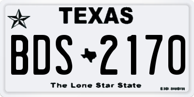 TX license plate BDS2170