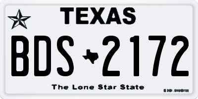 TX license plate BDS2172