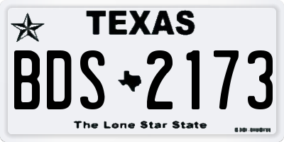 TX license plate BDS2173