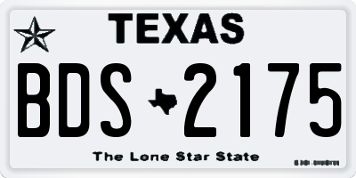 TX license plate BDS2175