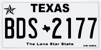 TX license plate BDS2177