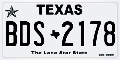 TX license plate BDS2178