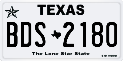TX license plate BDS2180