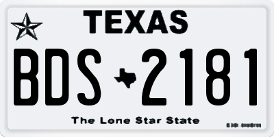 TX license plate BDS2181