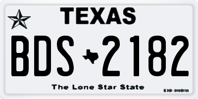TX license plate BDS2182