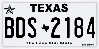 TX license plate BDS2184