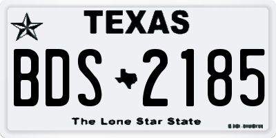 TX license plate BDS2185