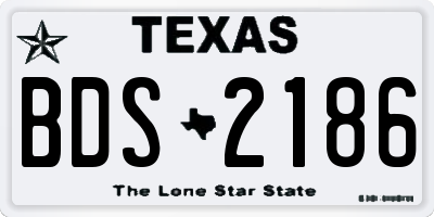 TX license plate BDS2186