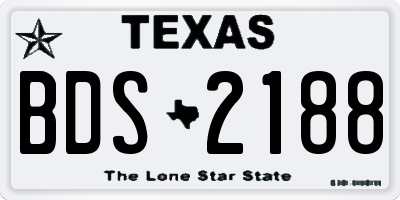 TX license plate BDS2188