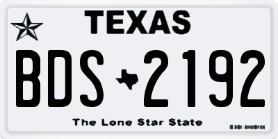 TX license plate BDS2192