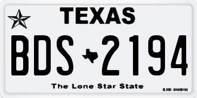 TX license plate BDS2194
