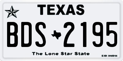 TX license plate BDS2195