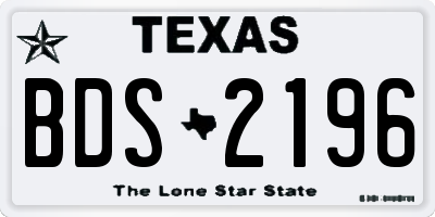 TX license plate BDS2196