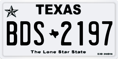 TX license plate BDS2197
