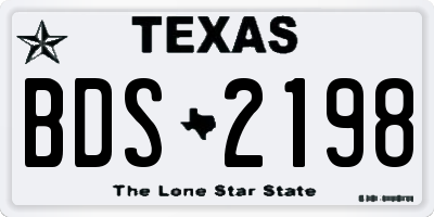 TX license plate BDS2198