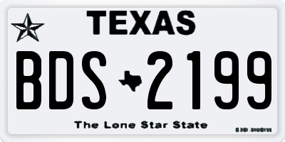 TX license plate BDS2199
