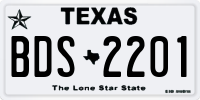 TX license plate BDS2201