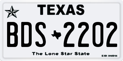 TX license plate BDS2202