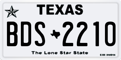 TX license plate BDS2210