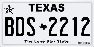 TX license plate BDS2212