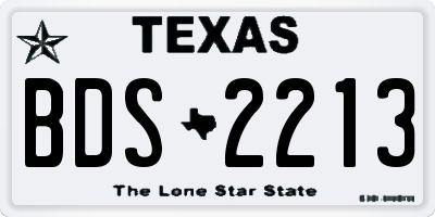 TX license plate BDS2213