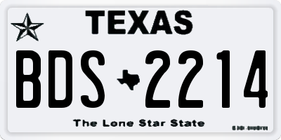 TX license plate BDS2214