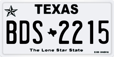 TX license plate BDS2215