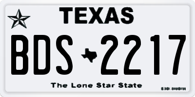 TX license plate BDS2217